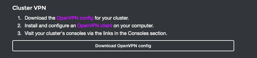VPN config info