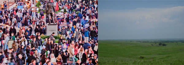 Views of Times Square and Kansas